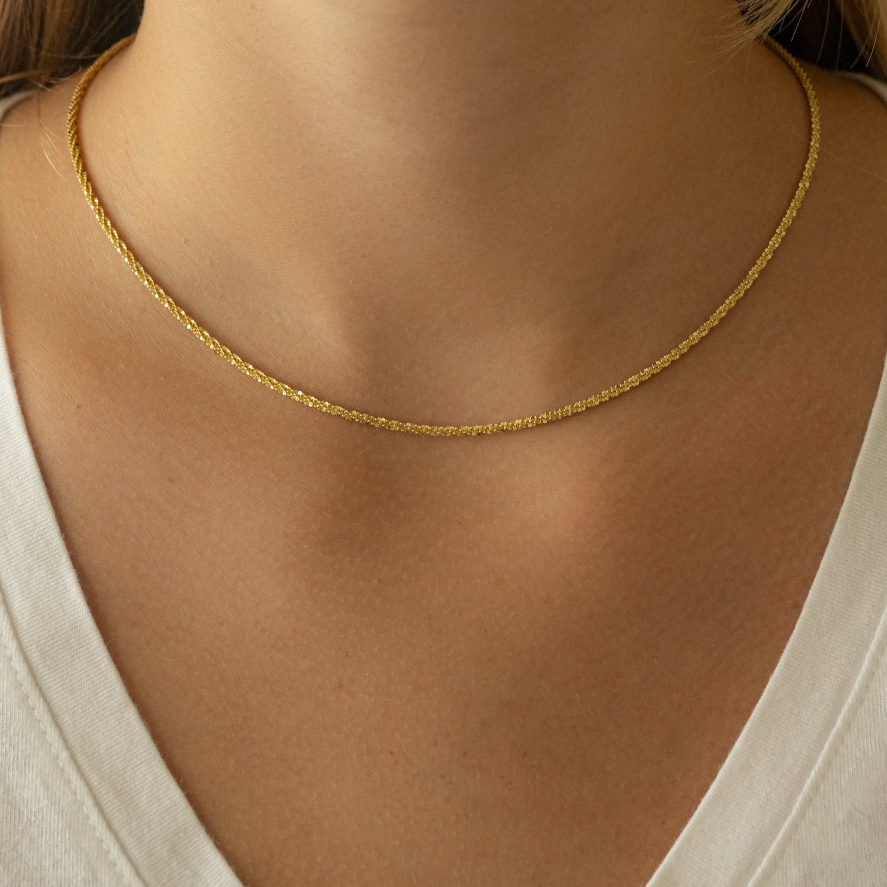 diamond cut chain necklace