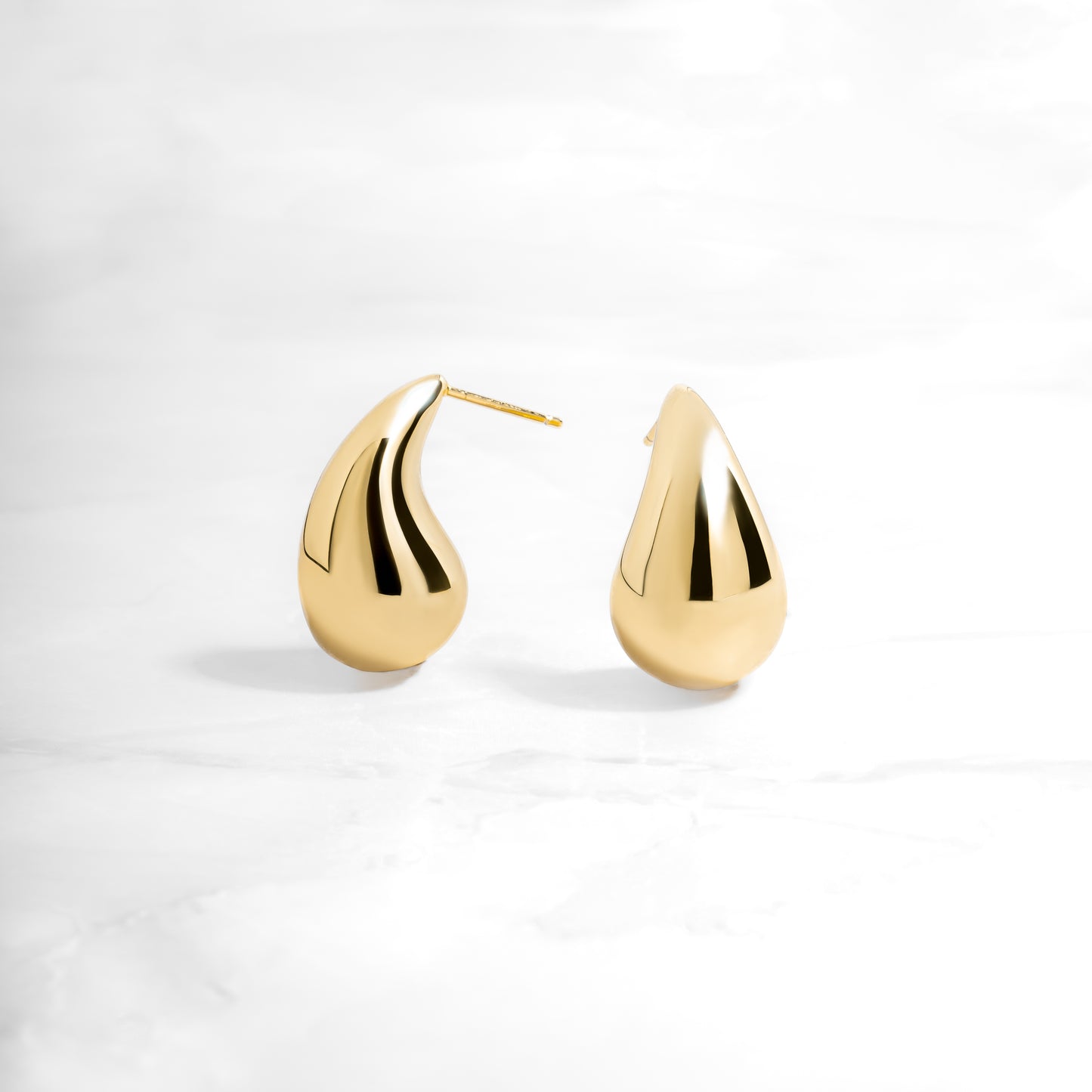 gold chunky teardrop earrings