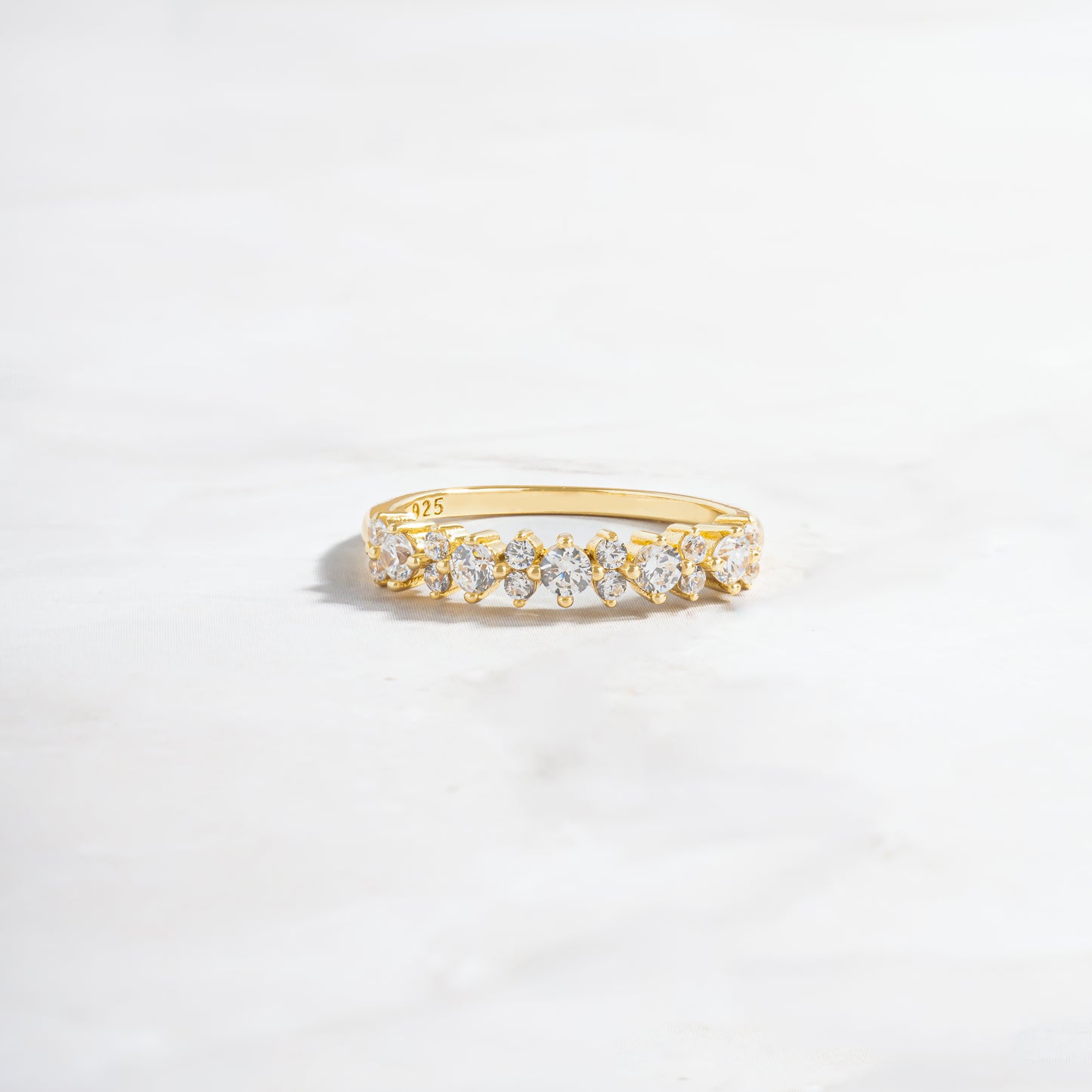 gold cz stacking ring