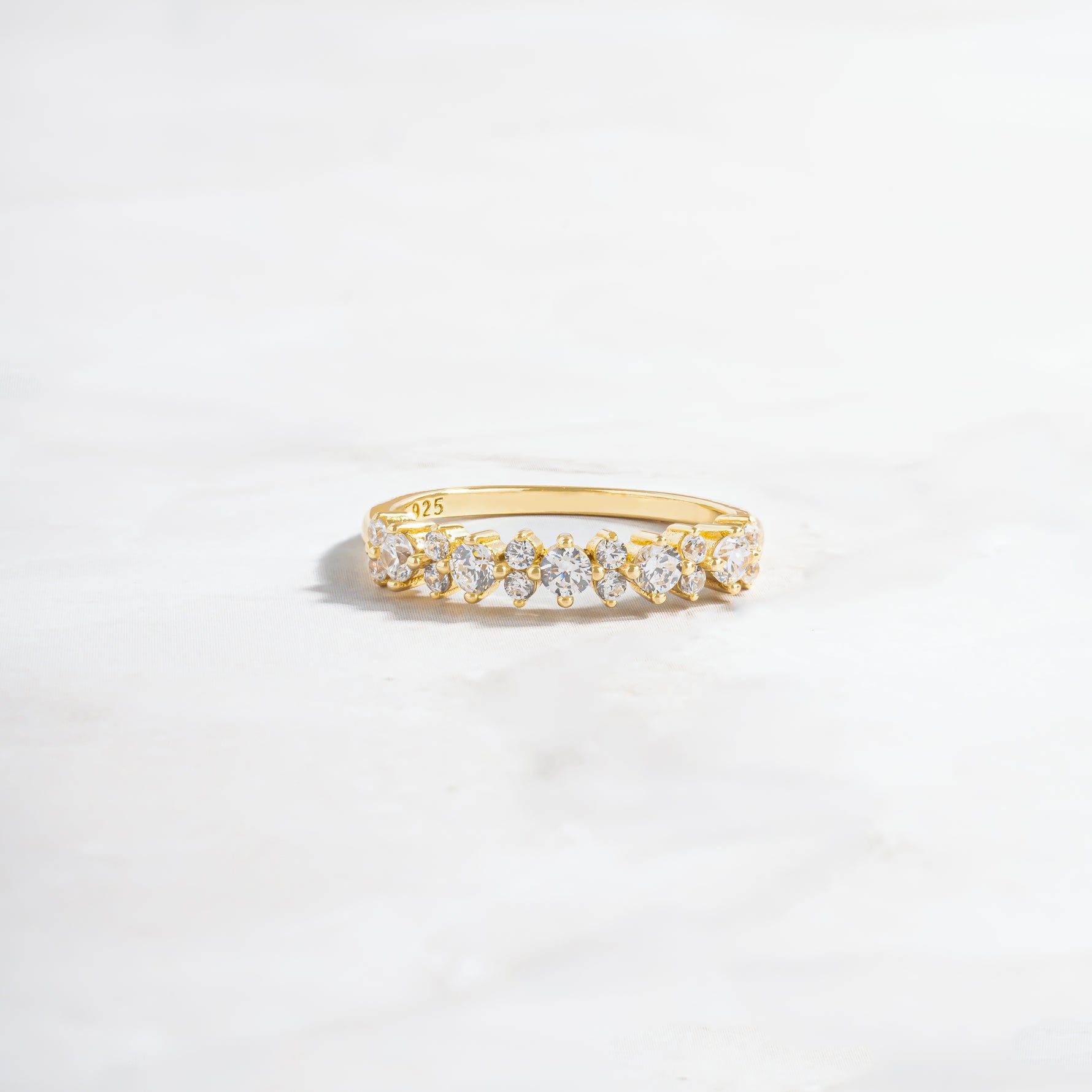 gold cz stacking ring