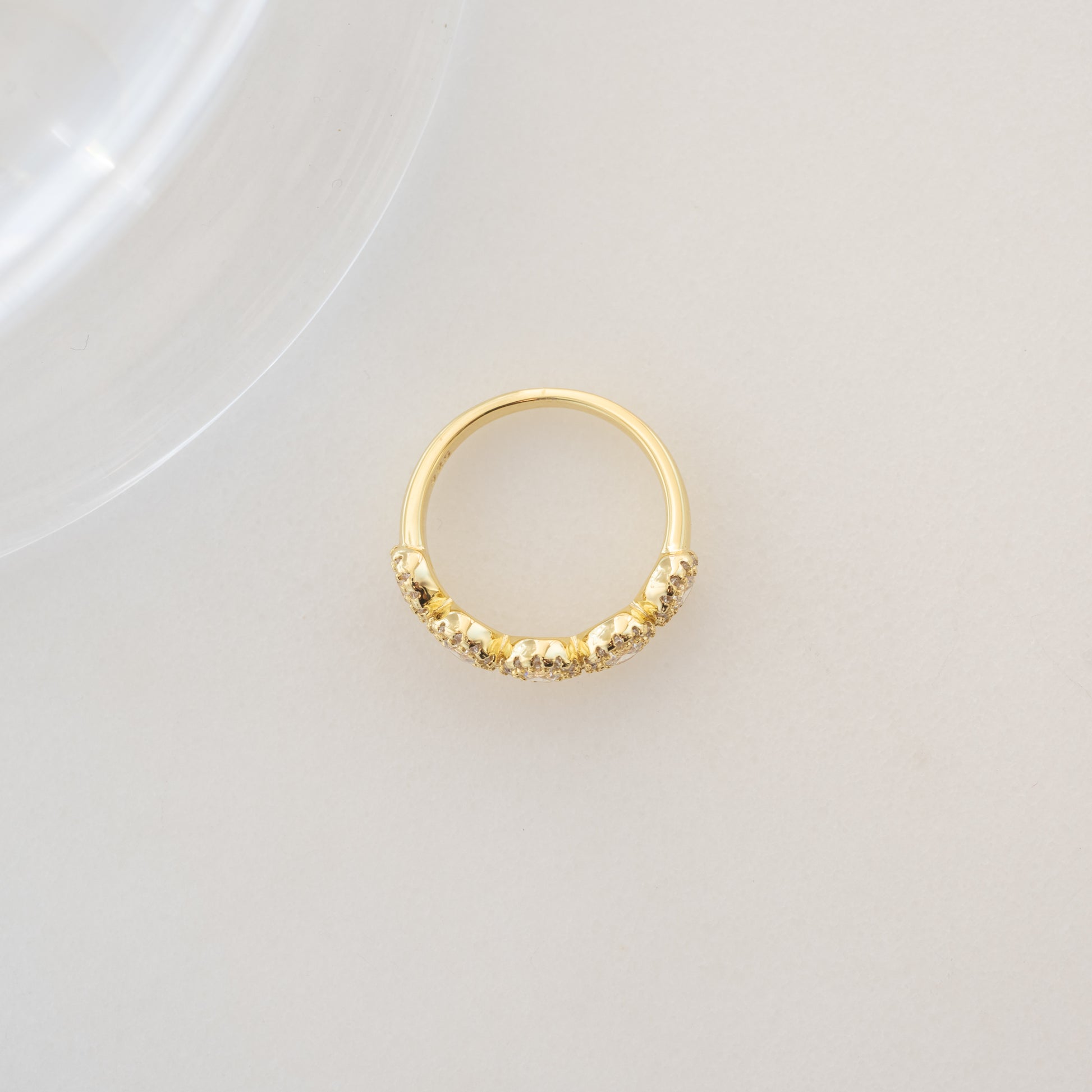 birds eye view of a gold ring