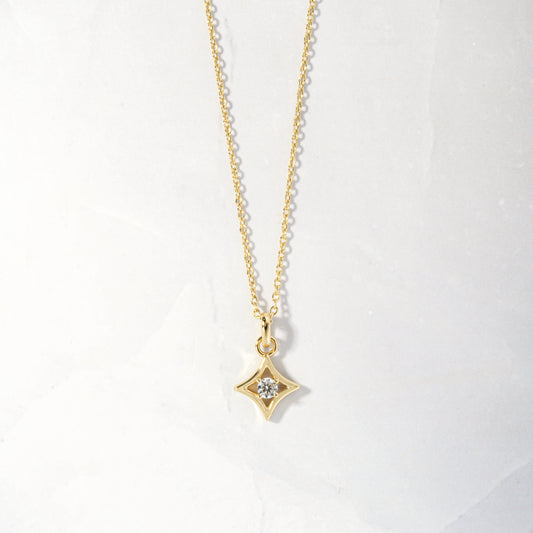 gold minimalist diamond pendant necklace