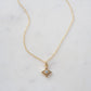 simple gold necklace with cz pendant