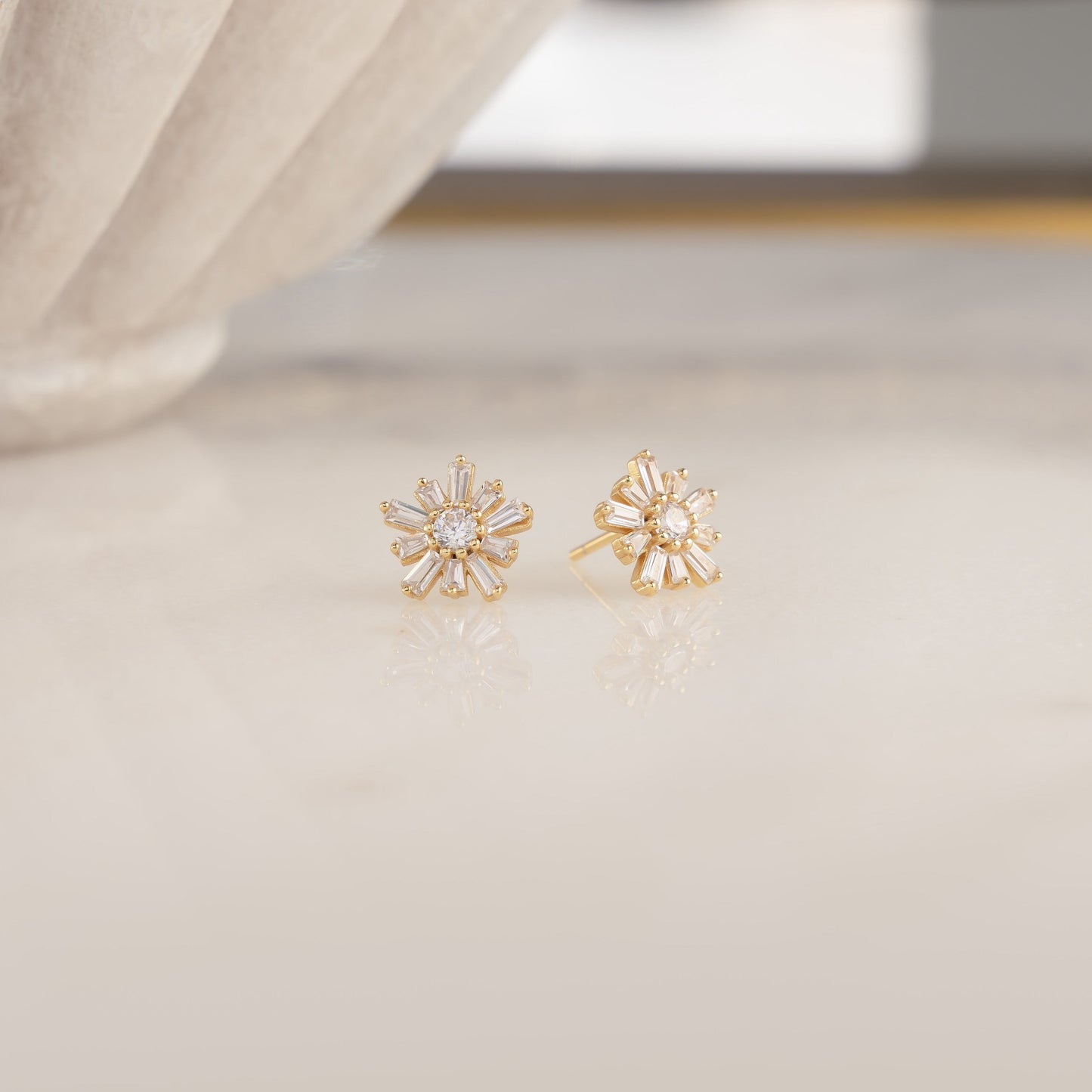 dainty gold wedding earrings