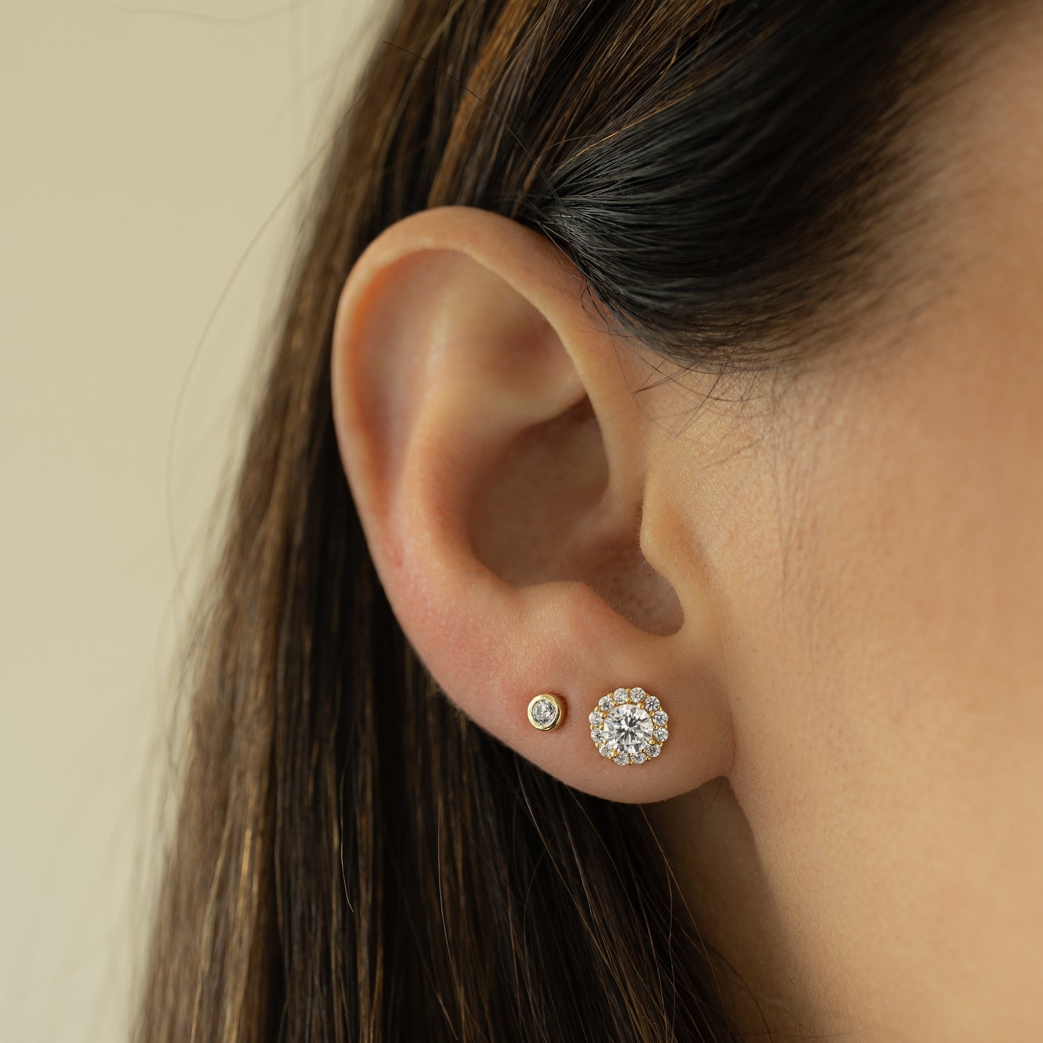 Diamond Halo Studs