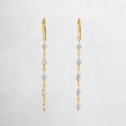 Cubic Zirconia Drop Earrings on white background