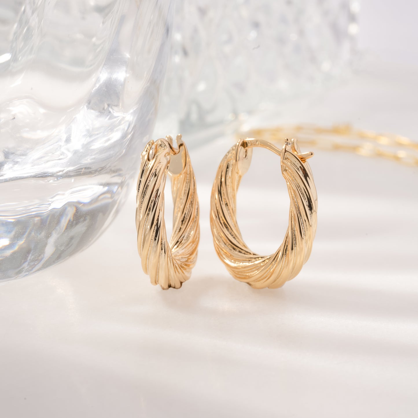 gold chunky everyday hoops