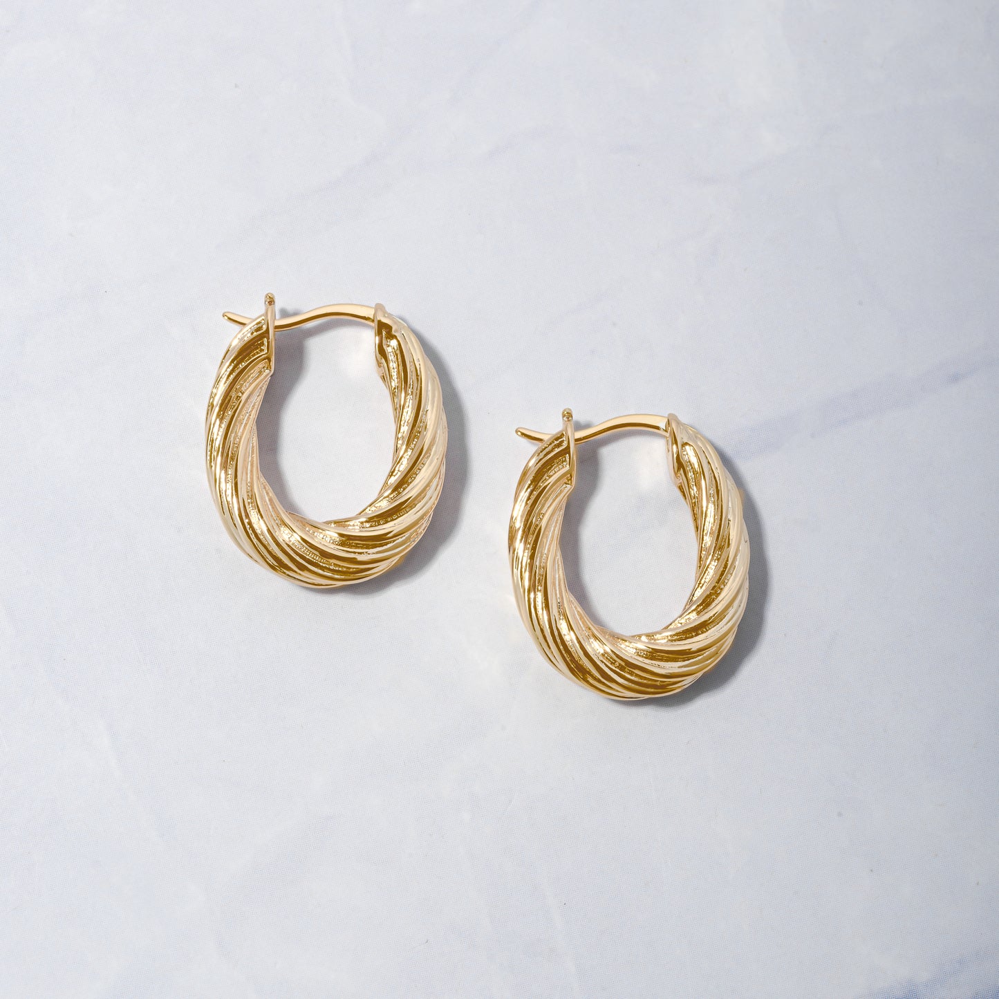 chunky gold oval hoops for everyday