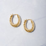 chunky gold oval hoops for everyday