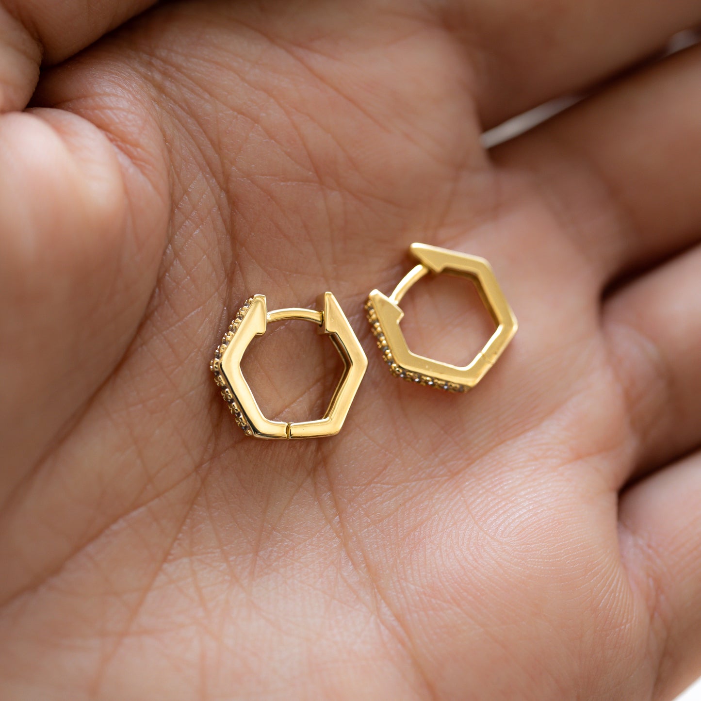 Geometric Huggie Hoop Earrings