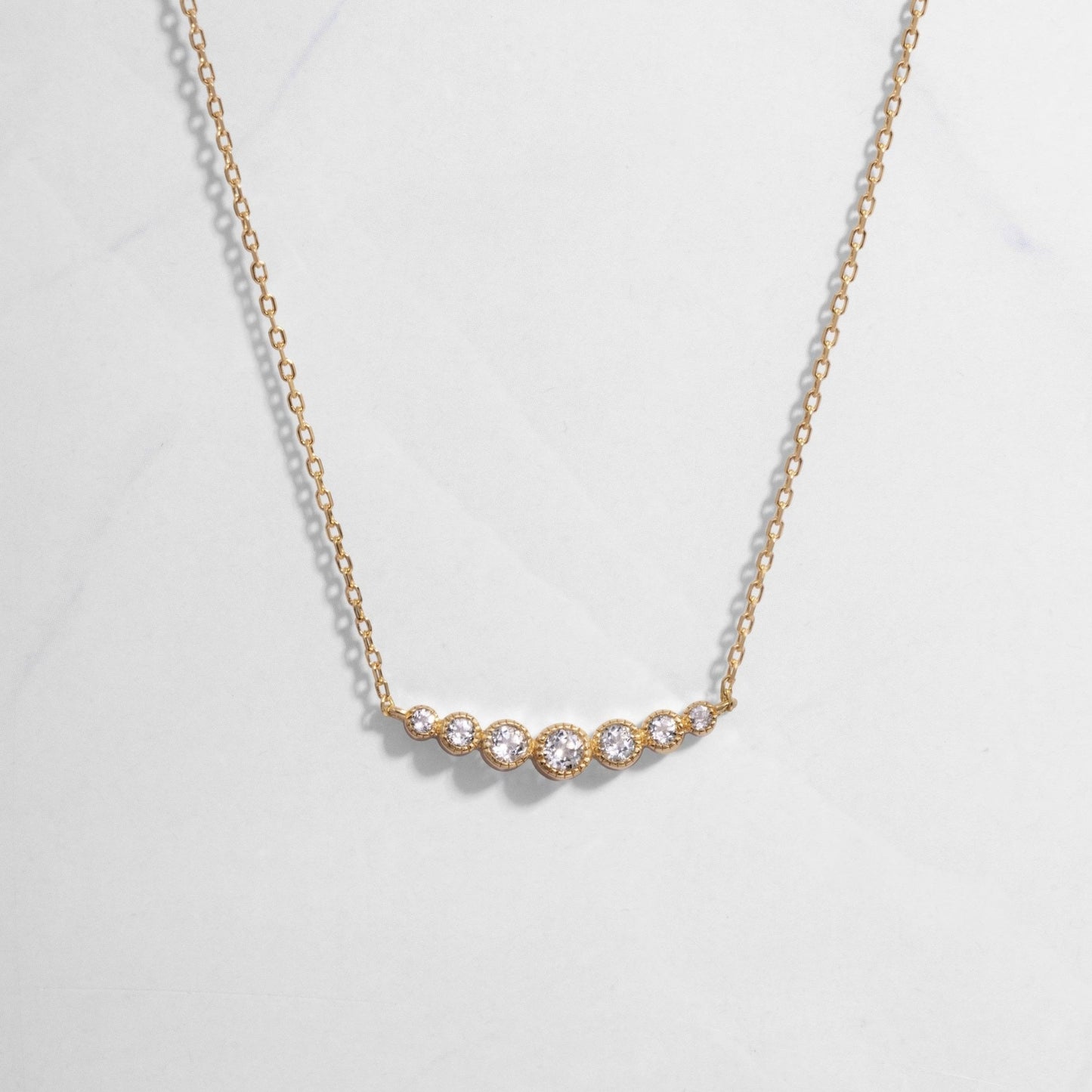 Bezel Bar Necklace on white background