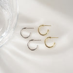 gold and sterling silver hoop earrings