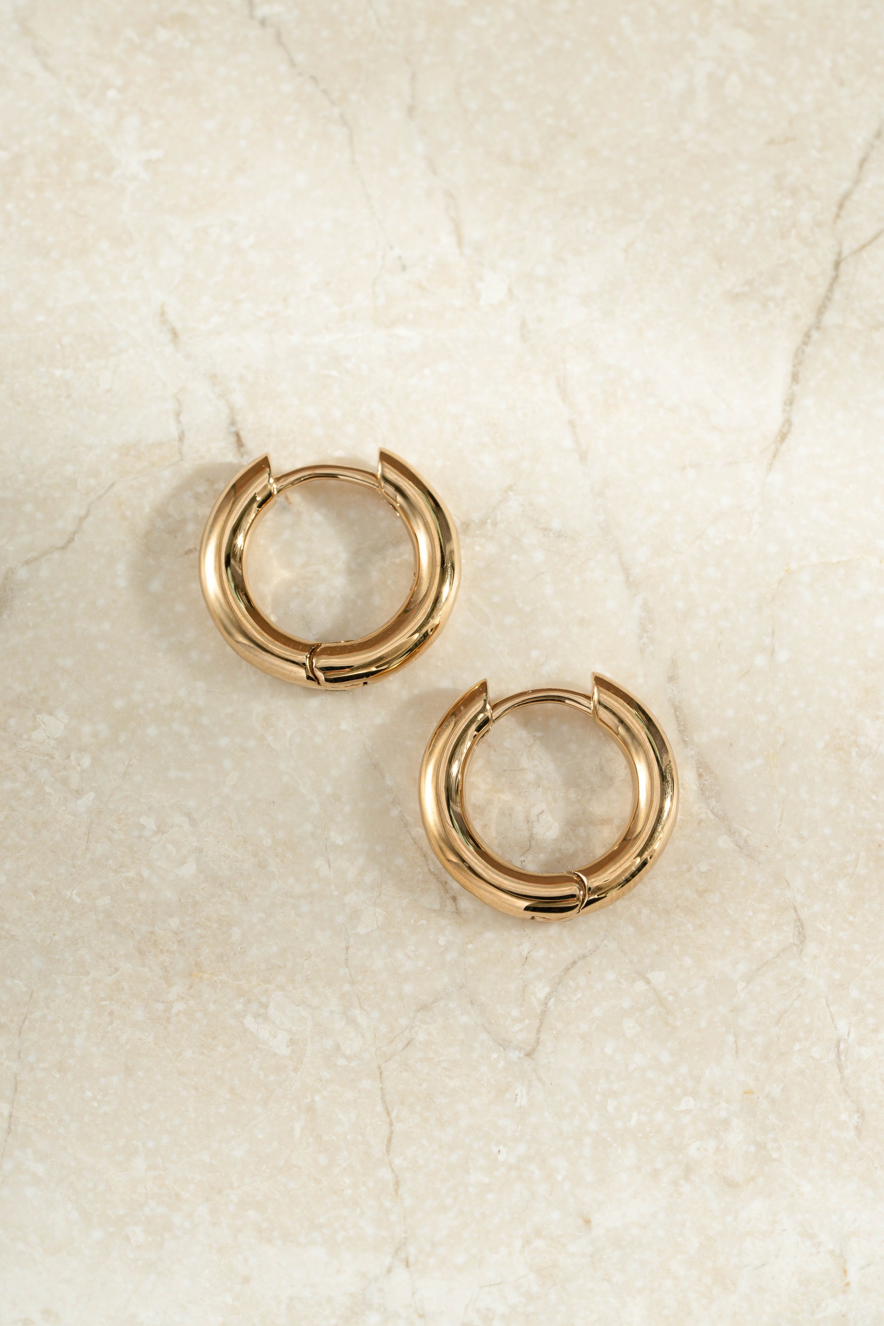 10mm gold hoops profile view