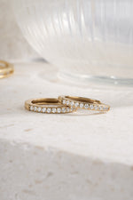 gold plated 16mm studded huggies on side