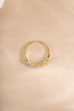 gold turquoise and opal stacking ring  profile