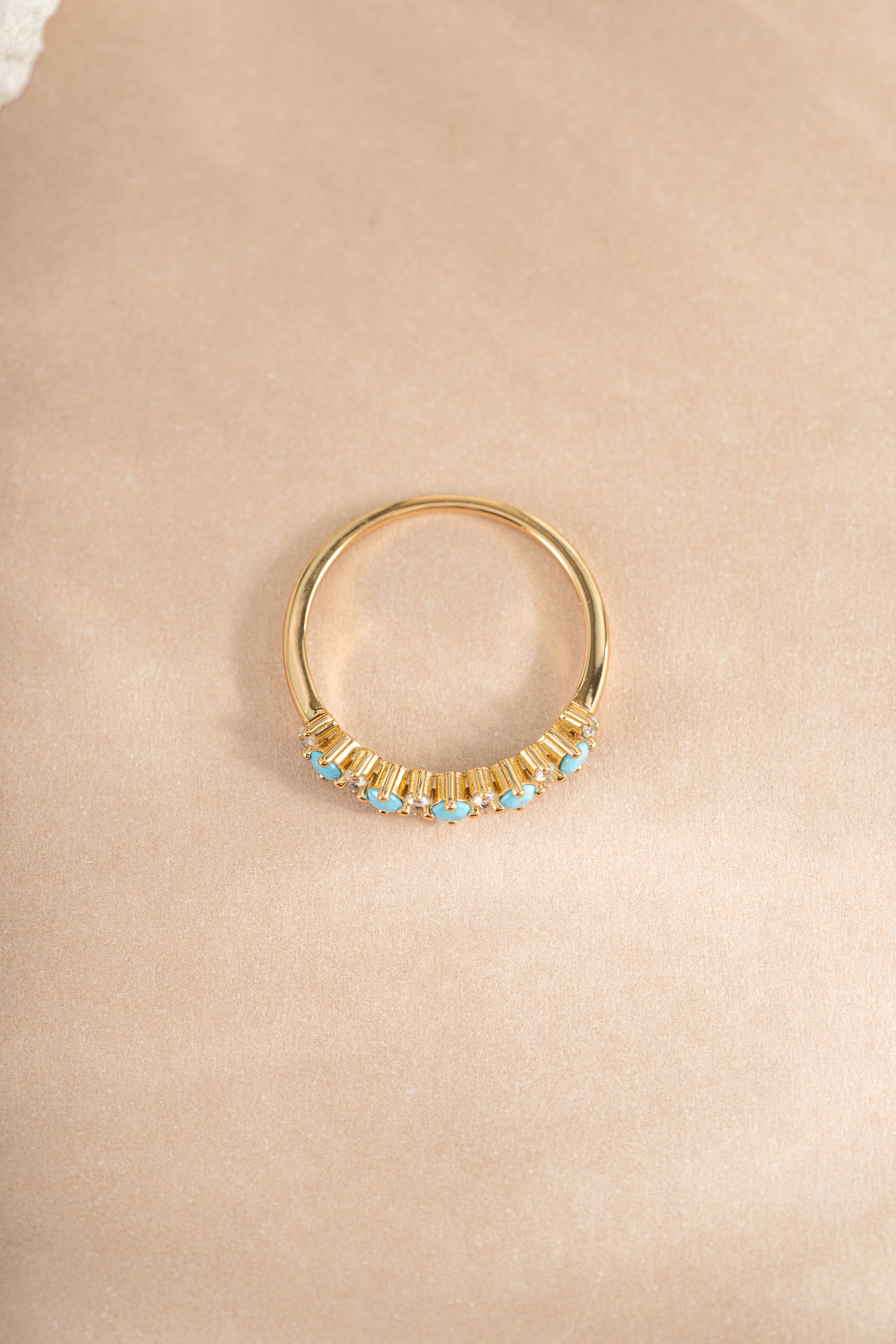 gold turquoise and opal stacking ring  profile