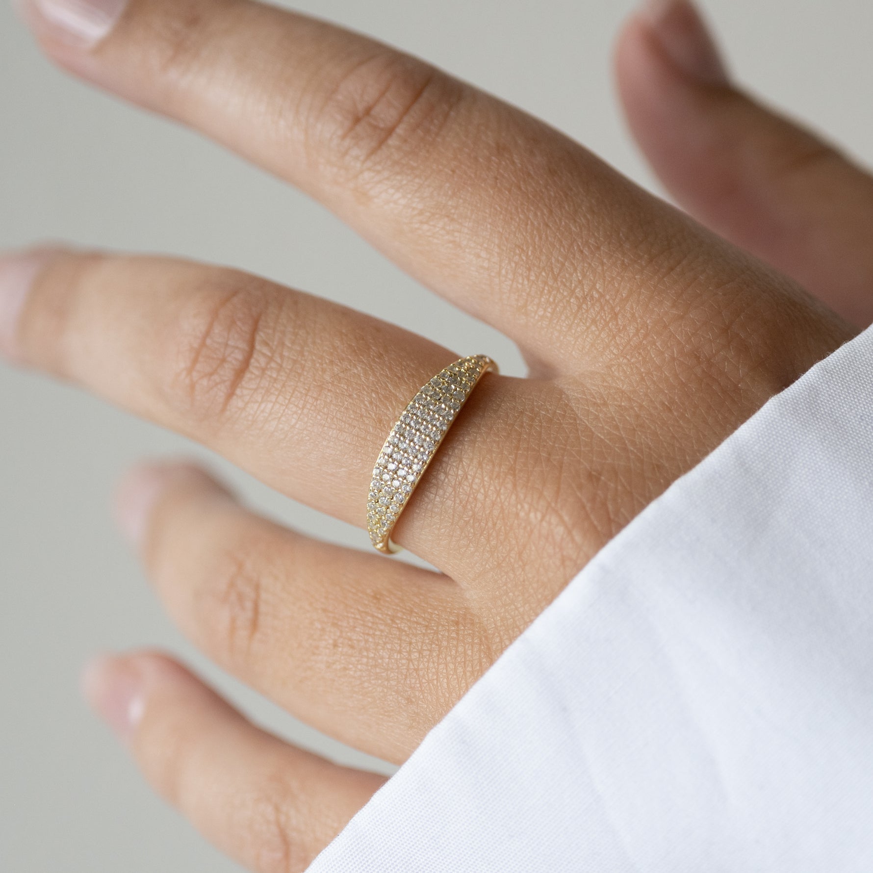 tiny diamond ring gold plated high quality