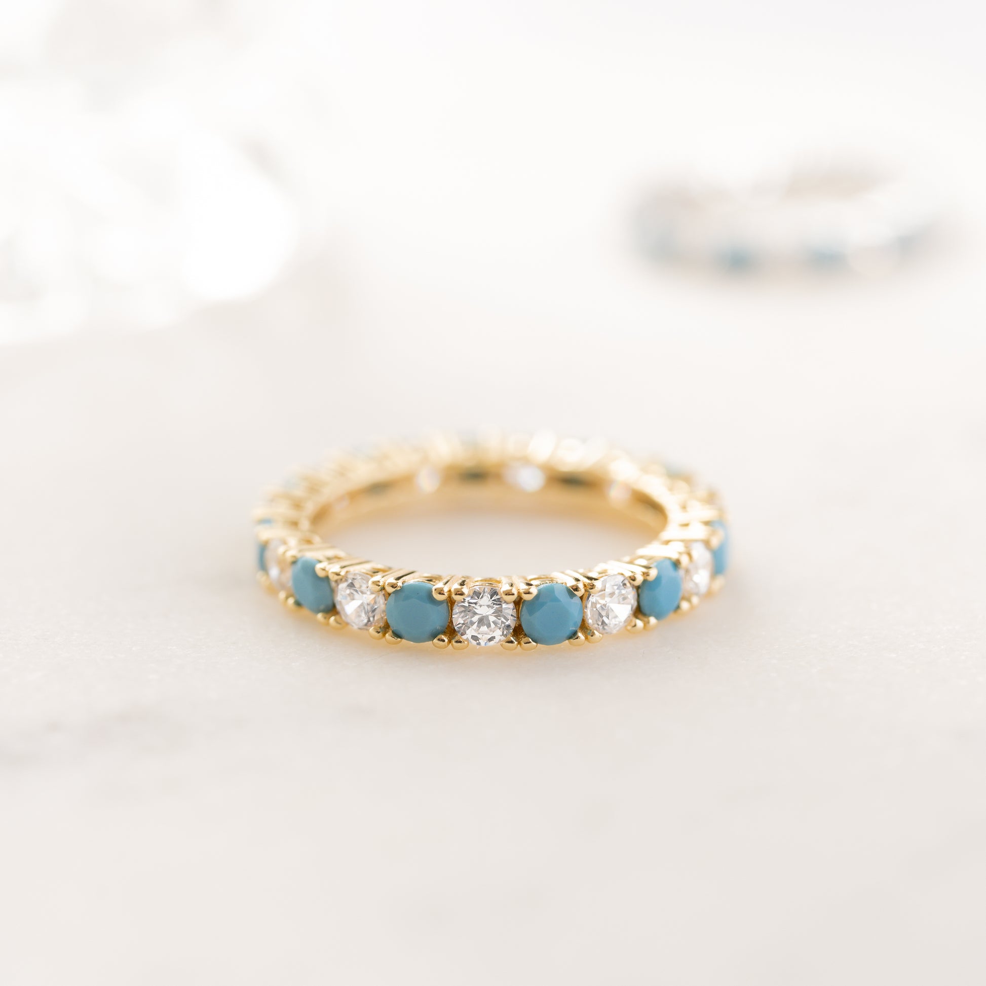 gold turquoise statement ring