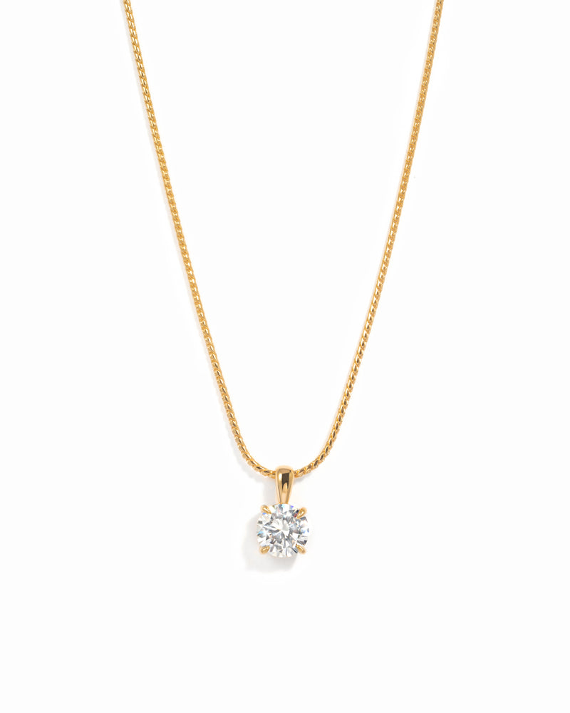 Round Solitaire Pendant Necklace