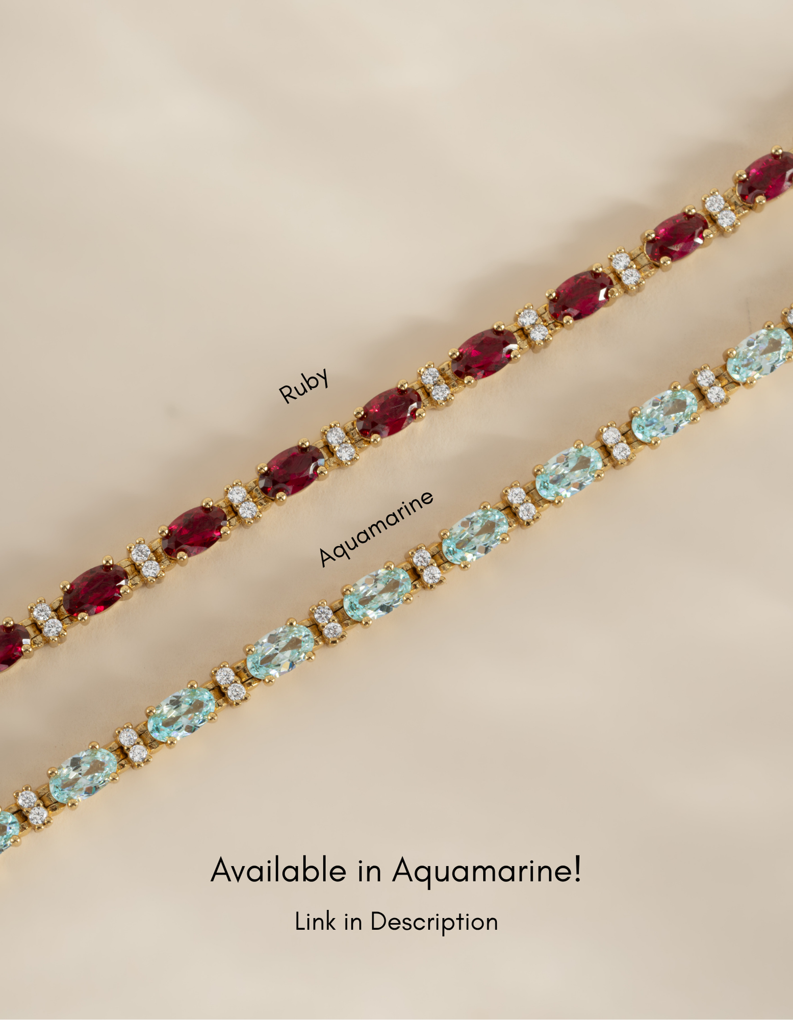 Gold Ruby Tennis Bracelet by Sami Jewels featuring vibrant rubies and sparkling diamonds in a luxurious tennis bracelet design.