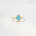 diamond and gold turquoise ring