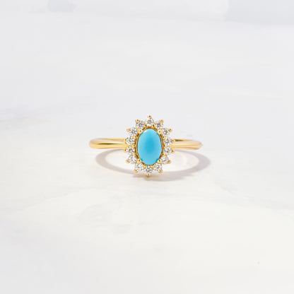 diamond and gold turquoise ring