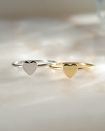 Gold and sterling silver Valentina Heart Ring by Sami Jewels featuring a delicate heart-shaped design.