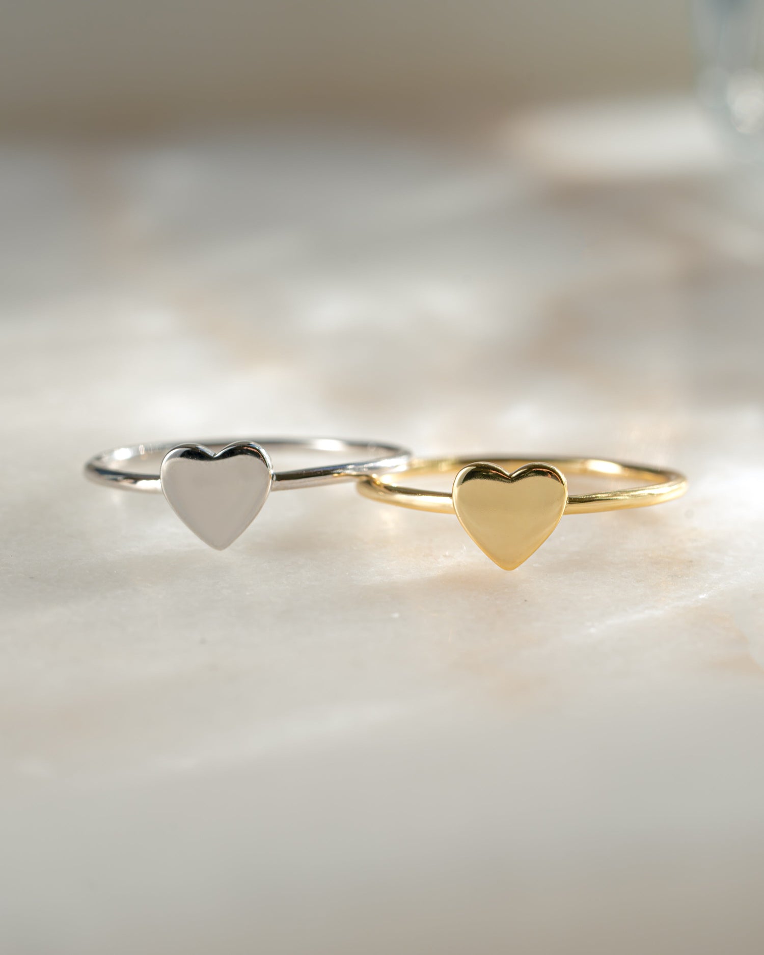 Gold and sterling silver Valentina Heart Ring by Sami Jewels featuring a delicate heart-shaped design.
