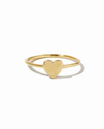 Gold Valentina Heart Ring by Sami Jewels featuring a heart-shaped design on a white background.