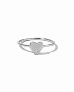 Sterling silver Valentina Heart Ring by Sami Jewels featuring a heart-shaped design on a white background.