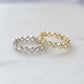 sterling silver and gold heart eternity rings