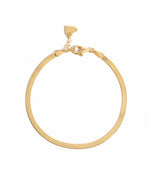 Gold 2mm Herringbone bracelet from Sami Jewels displayed on a white background.