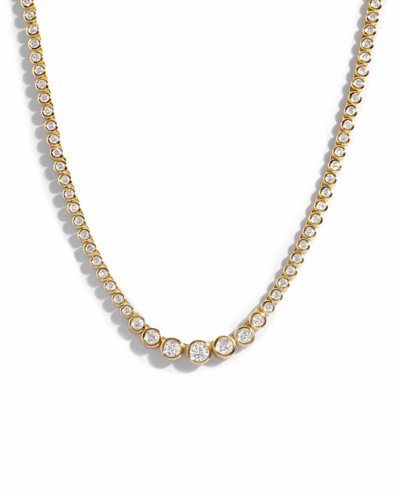 Graduated Bezel Tennis Necklace