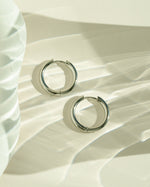 Silver stainless steel SS Plain Tube Hoop Earrings by Sami Jewels, hinged design with waterproof finish.