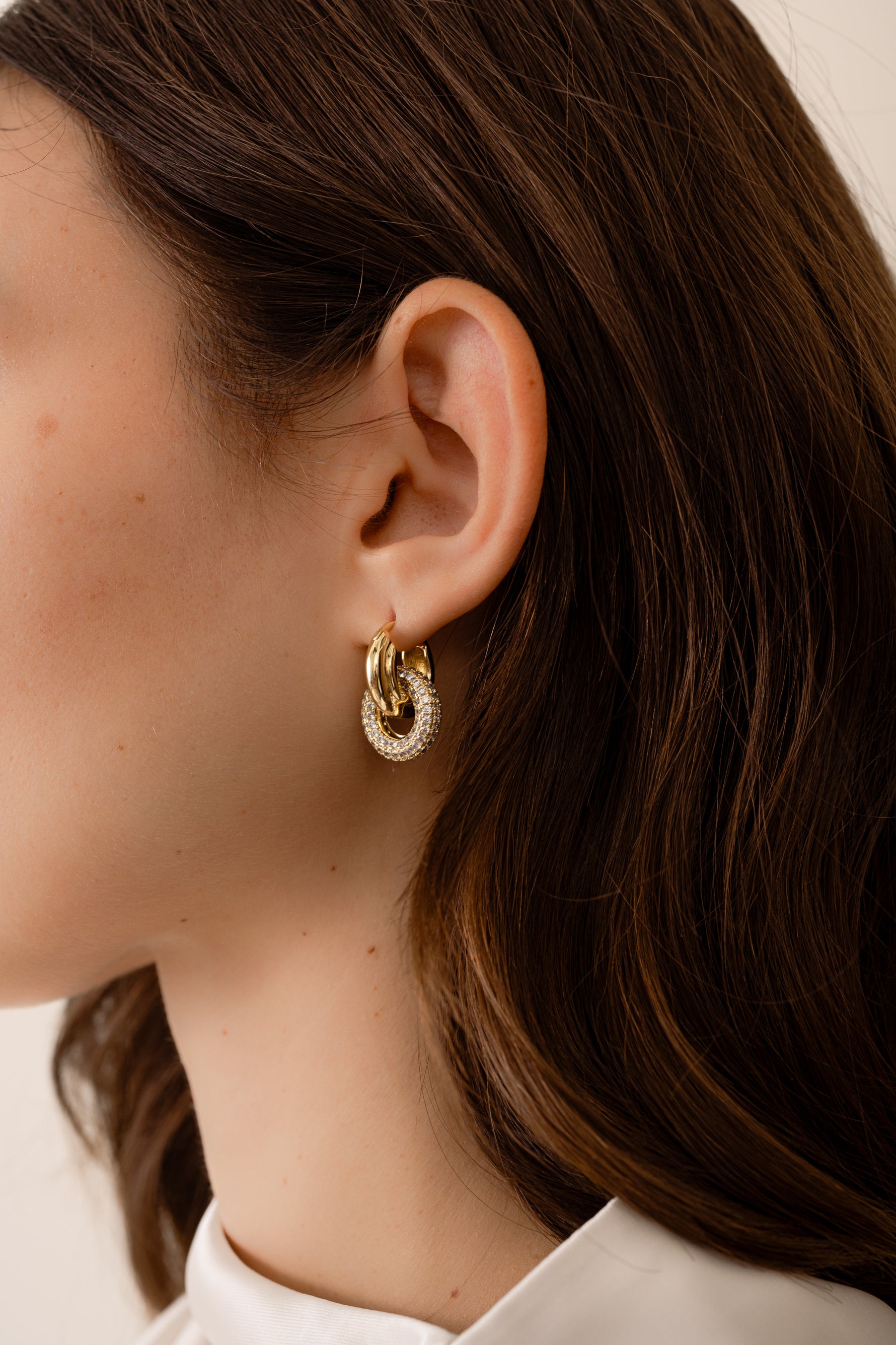 gold diamond hoops