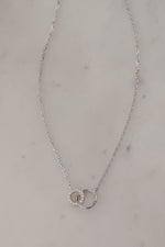 Sterling silver Circle Link Necklace by Sami Jewels featuring interlocking circular links.