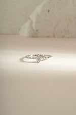 Sterling silver Beaded CZ Kite Ring by Sami Jewels featuring a kite-shaped beaded design for elegant jewelry.