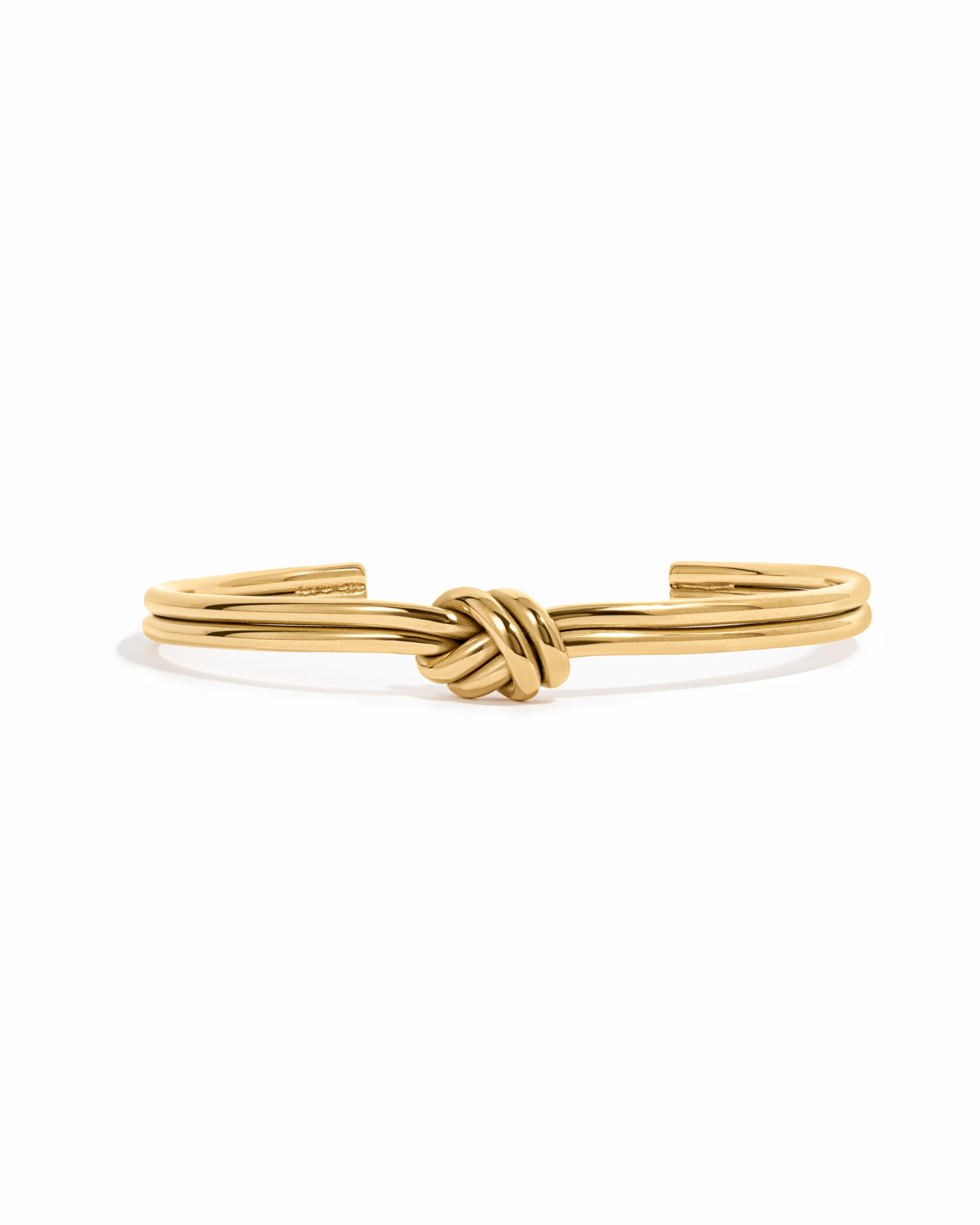 Gold stainless steel SS knotted bangle bracelet from Sami Jewels, waterproof and stylish for everyday wear.