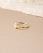 Gold Large Pear Statement Ring by Sami Jewels, side view showing the bold pear-shaped design and elegant craftsmanship.