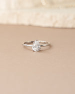Sterling silver large pear-shaped statement ring by Sami Jewels, front view showcasing bold, elegant design.