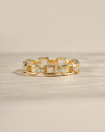 link chain ring in gold front view