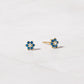 Aquamarine Flower Earrings