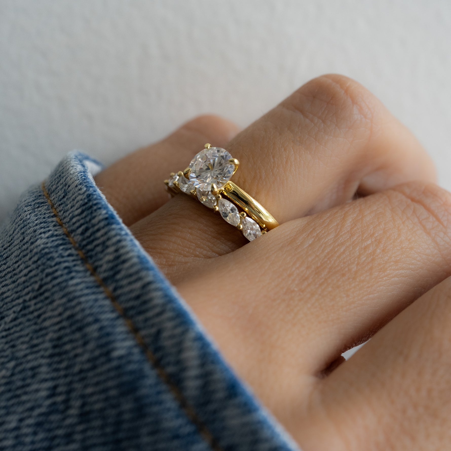 Paired with an engagement ring, this marquise eternity band enhances its brilliance, making it the perfect wedding jewelry for a seamless, elegant look.