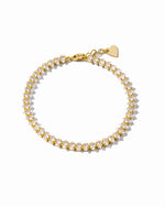 Gold Marquise Tennis Bracelet by Sami Jewels displayed on a white background, showcasing elegant marquise-shaped gemstones.
