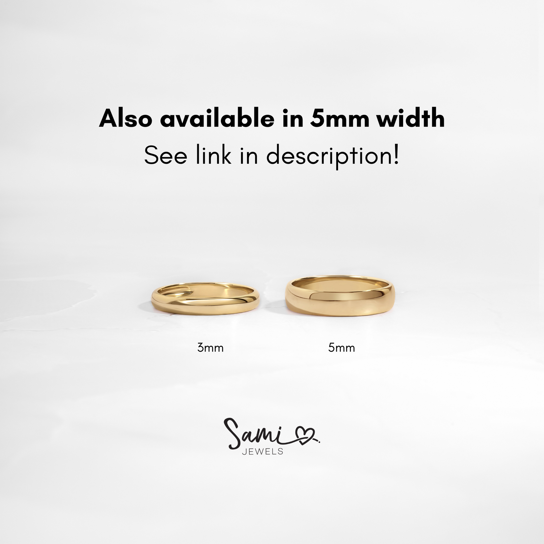 Visual of two gold bands showing different widths side by side.