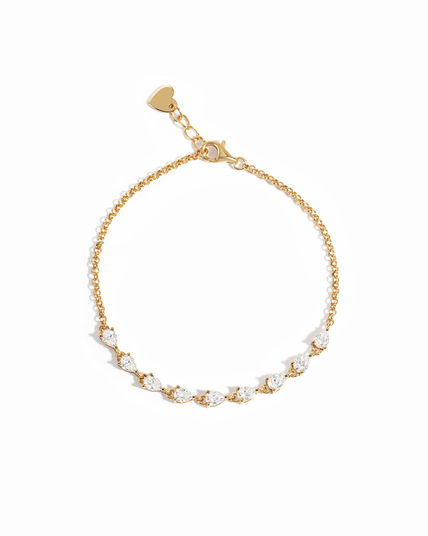 Mini Half Tennis Bracelet with Pear Stones