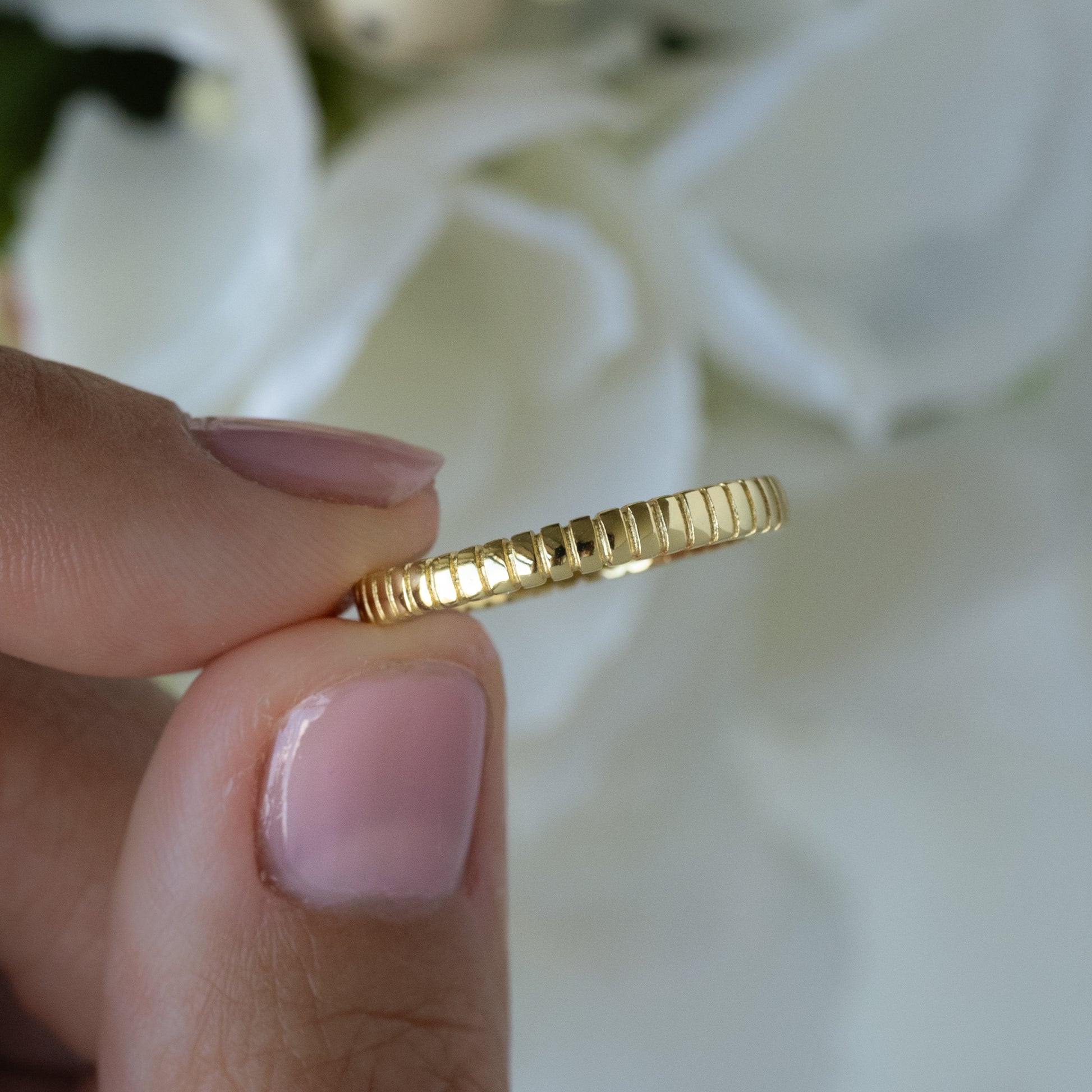 gold dainty minimalist stacking ring