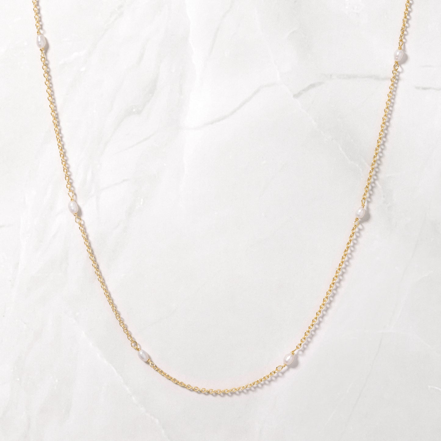 Dainty Beaded Pearl Necklace