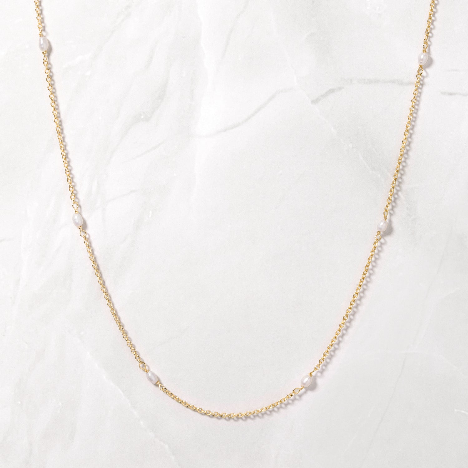 Dainty Beaded Pearl Necklace