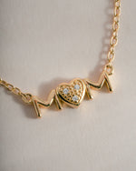 Gold Mom Heart Necklace by Sami Jewels featuring a delicate heart pendant, perfect for sentimental jewelry collection.